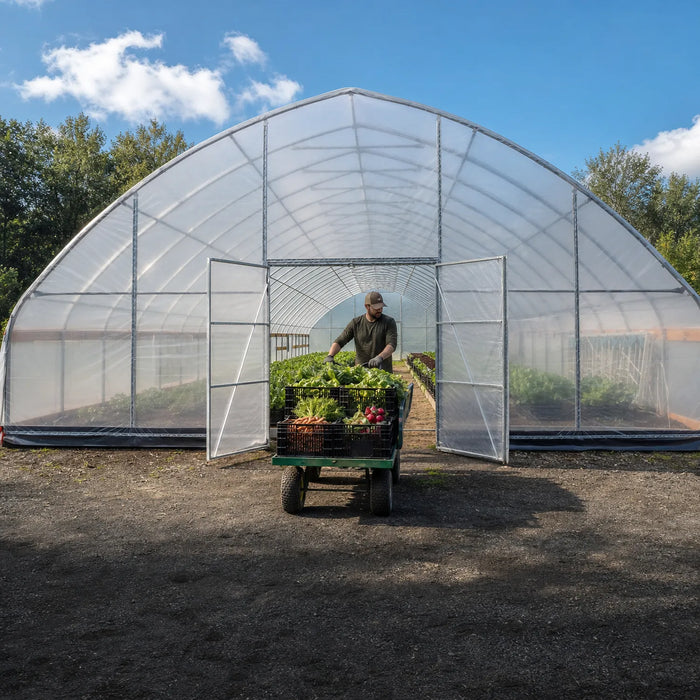 30' x 40' Commercial Tunnel Greenhouse with 6 Mil Clear Poly Covers and Roll-Up Sides TMG-GH3040-V2 (Previously GH3040)