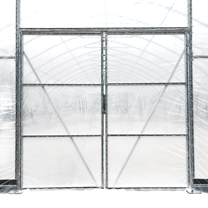 Serre tunnel commerciale de 30' x 50' avec bâches transparentes de 6 mil et côtés enroulables TMG-GH3050-V2 (anciennement GH3050)