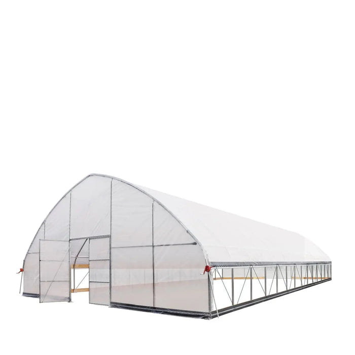 TMG-GH3060-V2 30' x 60' commercial tunnel greenhouse with 6 mil clear EVA poly cover and roll-up sides, view 14.