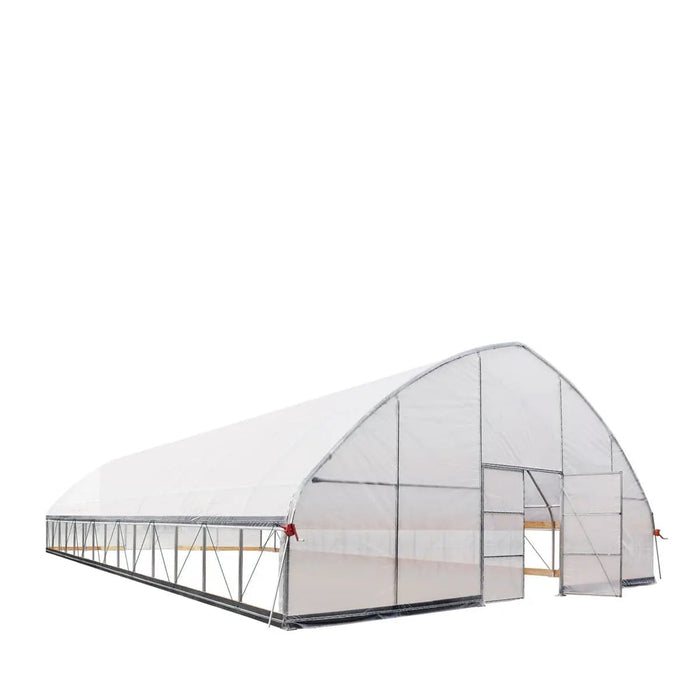 TMG-GH3060-V2 30' x 60' commercial tunnel greenhouse with 6 mil clear EVA poly cover and roll-up sides, view 16.