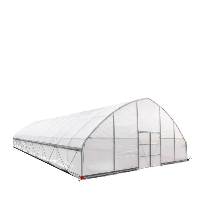 TMG-GH3060-V2 30' x 60' commercial tunnel greenhouse with 6 mil clear EVA poly cover and roll-up sides, view 20.