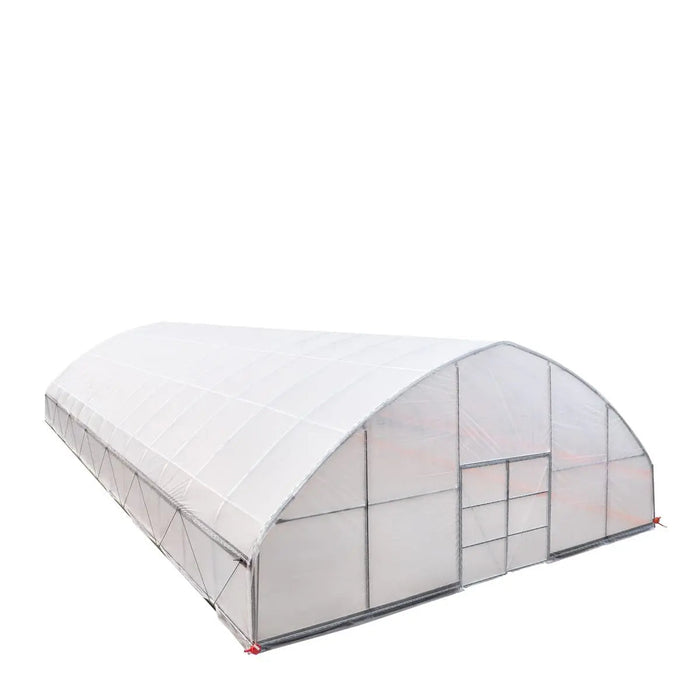 TMG-GH3060-V2 30' x 60' commercial tunnel greenhouse with 6 mil clear EVA poly cover and roll-up sides, view 24.