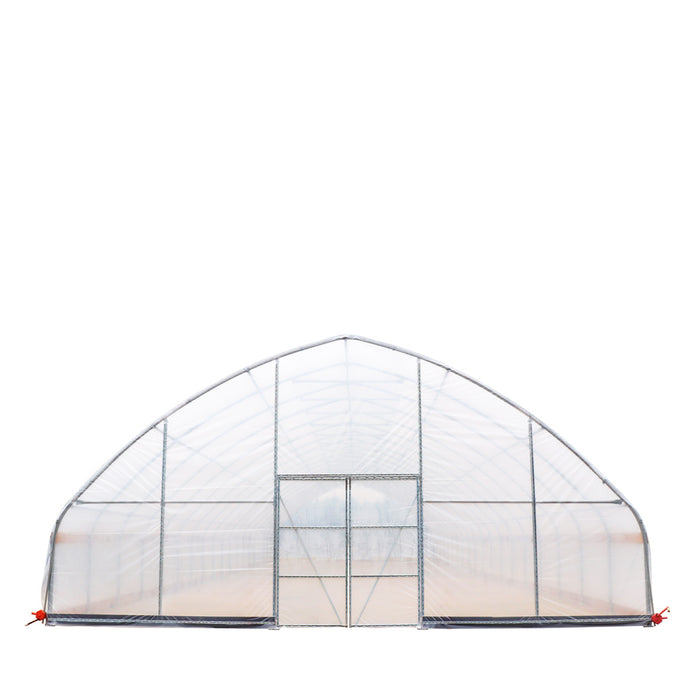 TMG Industrial 30’ x 80’ Tunnel Greenhouse Grow Tent w/6 Mil Clear EVA Plastic Film, Cold Frame, Hand Crank Roll-Up Sides, Peak Ceiling Roof, TMG-GH3080