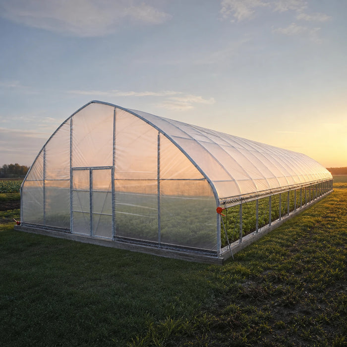 Serre tunnel commerciale de 30' x 80' avec bâches en polyéthylène transparent de 6 mil et côtés enroulables TMG-GH3080-V2 (Anciennement GH3080)