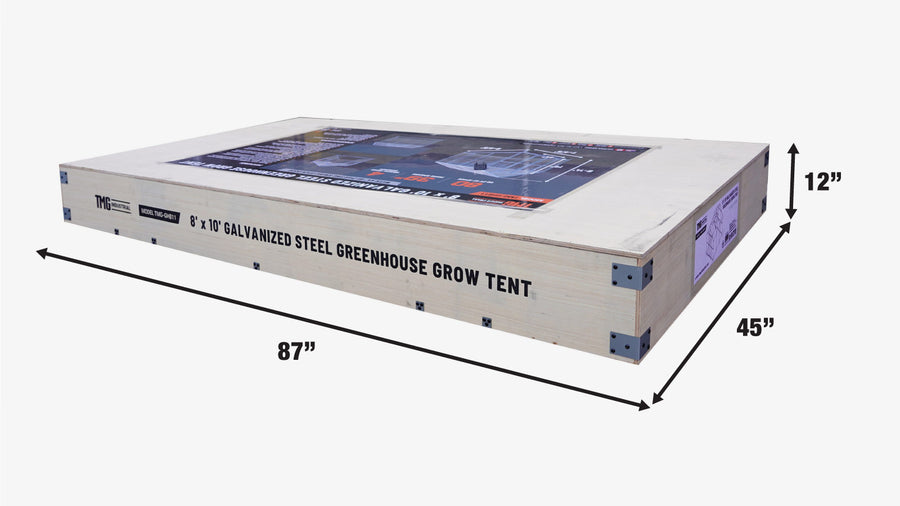 Serre TMG Heavy Series™ 8' x 10' avec cadre en acier galvanisé, toit en polycarbonate et parois transparentes TMG-GH811