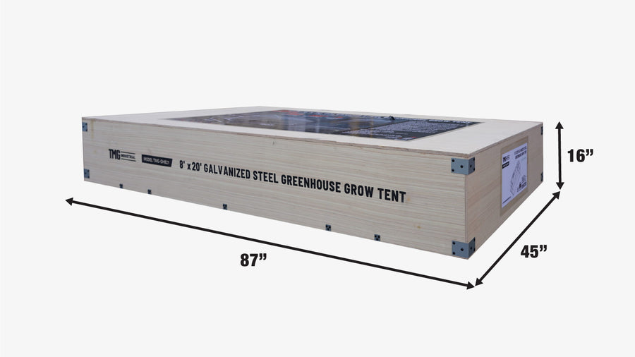 TMG Heavy Series™ 8' x 20' Greenhouse Kit with Galvanized Steel Frame, Polycarb Roof and Crystal-Clear Walls TMG-GH821