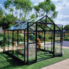 Alpine Series 9' x 9' Greenhouse, 8' Height, Expandable Aluminum Frame, Tempered Glass Walls and Polycarbonate Roof, Quick-Connect Assembly, TMG-GHA0909