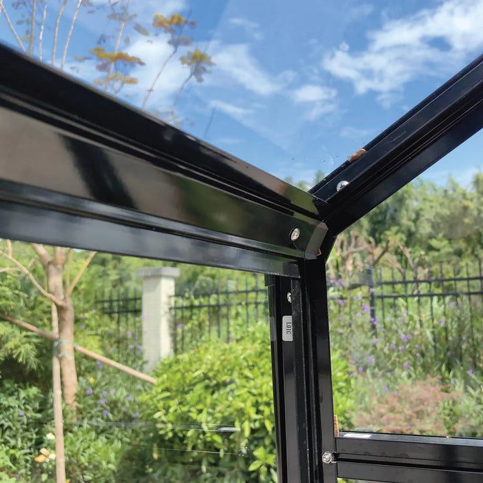 Alpine Series 9' x 13.6' Greenhouse, 8' Height, Expandable Aluminum Frame, Tempered Glass Walls and Polycarbonate Roof, Quick-Connect Assembly TMG-GHA0913