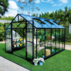 Alpine Series 9’ x 18’ Greenhouse, 8’ Height, Expandable Aluminum Frame, Tempered Glass Walls and Polycarbonate Roof, Quick-Connect Assembly TMG-GHA0918