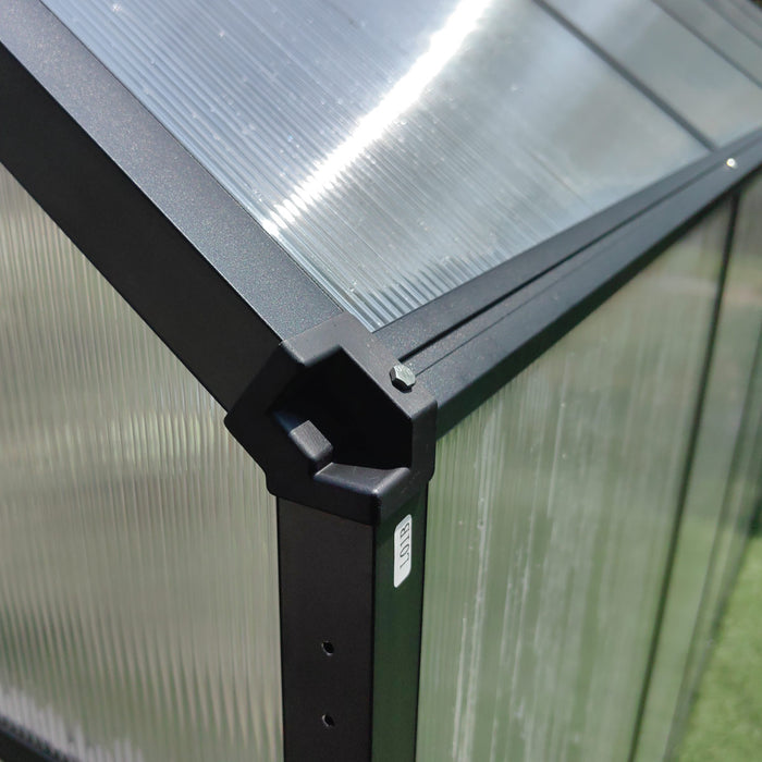 6' x 8' Greenhouse with Polycarbonate Roof and Walls, Durable Aluminum Frame, Quick Assembly, Essential Series, TMG-GHE0608