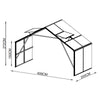 6.6' Extension Kit for Nordic Series 13' x 13' Gazebo-Style Greenhouse with Expandable Aluminum Frame, Quick-Connect Assembly, TMG-GHN13X