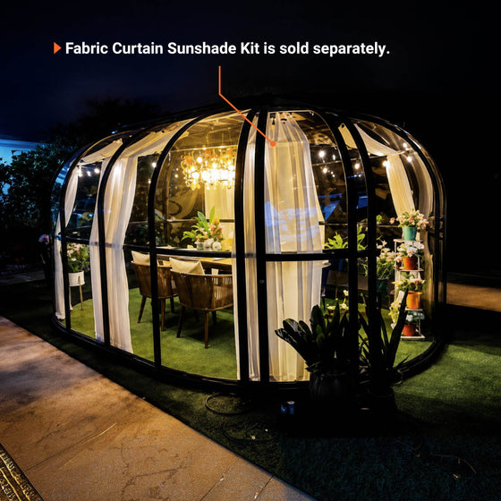 Fabric Curtain Sunshade Kit for Nordic Series 15' x 10' Oval SkyDome Sunroom Greenhouse TMG-GHN1510V-CT