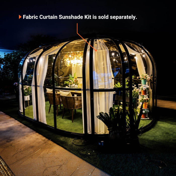 Fabric Curtain Sunshade Kit for Nordic Series 15' x 10' Oval SkyDome Sunroom Greenhouse TMG-GHN1510V-CT
