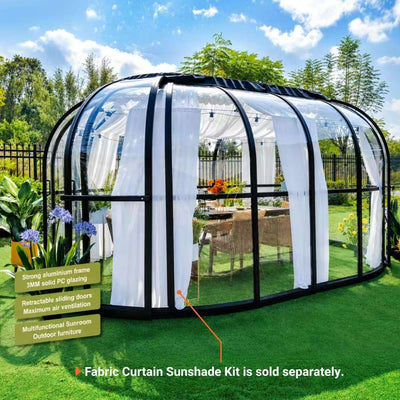 Kit d'ombrage de rideau en tissu pour véranda-serre Nordic Series 18' x 13,5' ovale SkyDome TMG-GHN1813V-CT