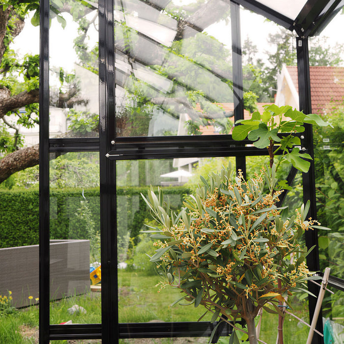 Pacific Series 6' x 4' Premium Sunroom Greenhouse with Sliding Door, 6'10" Ridge Height, 6mm Polycarbonate Walls & Roof, Slide & Lock Assembly TMG-GHP0604