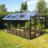 Pacific Series 6' x 12' Premium Sunroom Greenhouse with Sliding Door, 6'10" Ridge Height, 6mm Polycarbonate Walls & Roof, Slide & Lock Assembly TMG-GHP0612