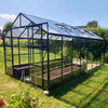 Pacific Series 6' x 10' Premium Sunroom Greenhouse with Sliding Door, 6'10" Ridge Height, 6mm Polycarbonate Walls & Roof, Slide & Lock Assembly TMG-GHP0610