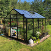 Pacific Series 6' x 4' Premium Sunroom Greenhouse with Sliding Door, 6'10" Ridge Height, 6mm Polycarbonate Walls & Roof, Slide & Lock Assembly TMG-GHP0604