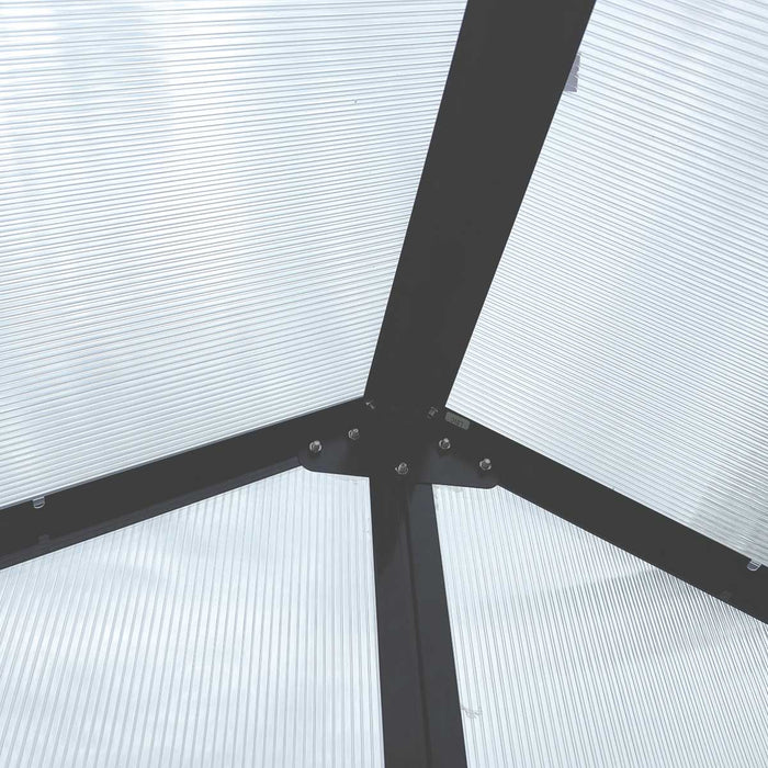Pacific Series 7' x 16' Premium Greenhouse, 7.4' Height, Aluminum Frame, Polycarbonate Roof and Walls, Slide & Lock System, TMG-GHP0716