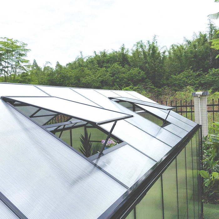 Pacific Series 10' x 14' Premium Greenhouse, 8.4' Height, Aluminum Frame, Polycarbonate Roof and Walls, Slide & Lock System, TMG-GHP1014