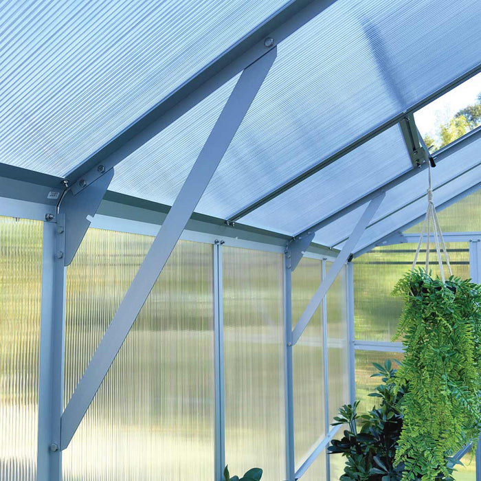 Pacific Series 10' x 14' Premium Greenhouse, 8.4' Height, Aluminum Frame, Polycarbonate Roof and Walls, Slide & Lock System, TMG-GHP1014