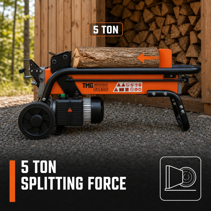 5 Ton Portable Electric Log Splitter, 120V 1.75 HP Motor, Max 10" Log Dia., TMG-GLE05