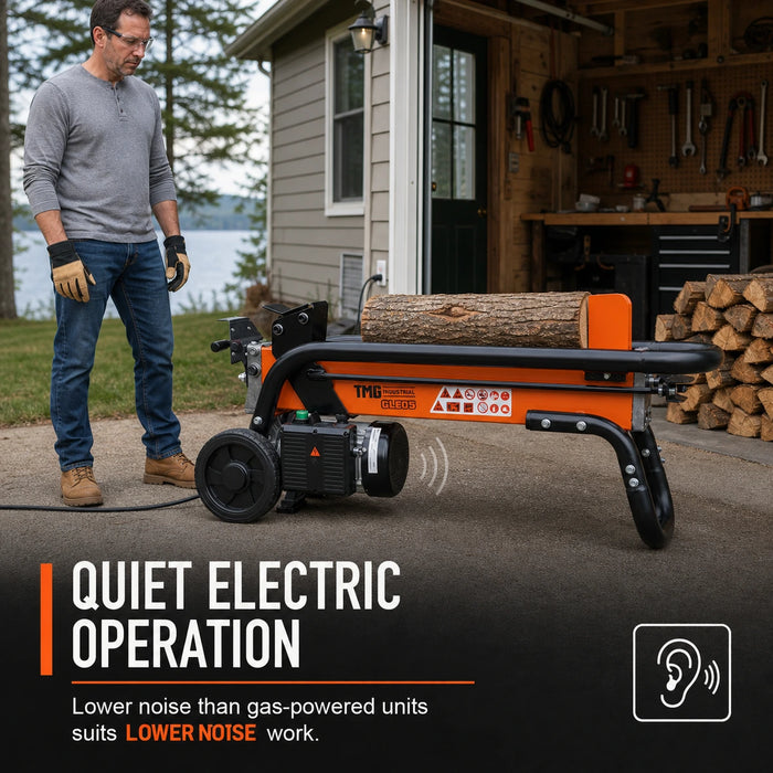 5 Ton Portable Electric Log Splitter, 120V 1.75 HP Motor, Max 10" Log Dia., TMG-GLE05