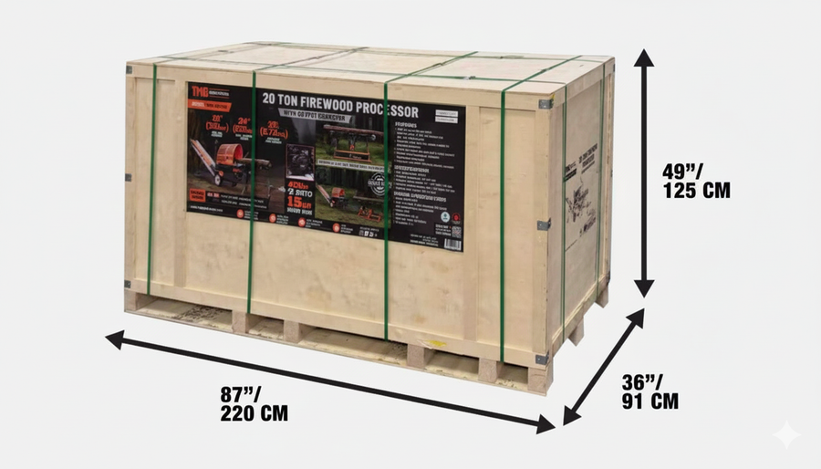 Firewood Processor with Conveyor, 15 HP Gas Engine, 18" STIHL® Chainsaw, ∅15" x 24" Log Capacity TMG-GLS16