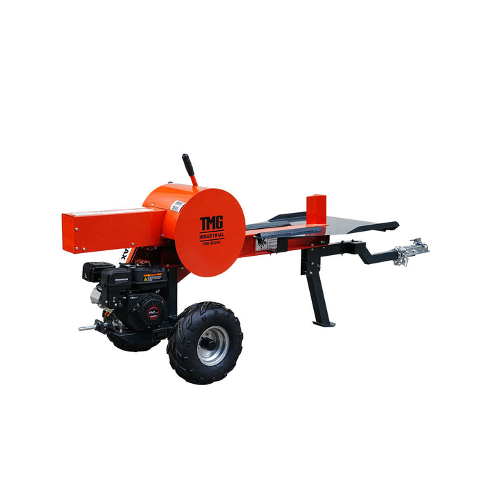 Fendeuse de bûches remorquable pour VTT/UTV de 34 tonnes, moteur à essence de 7 HP, capacité de bûches de 28 po, cycle de 3 secondes, TMG-GLS34L
