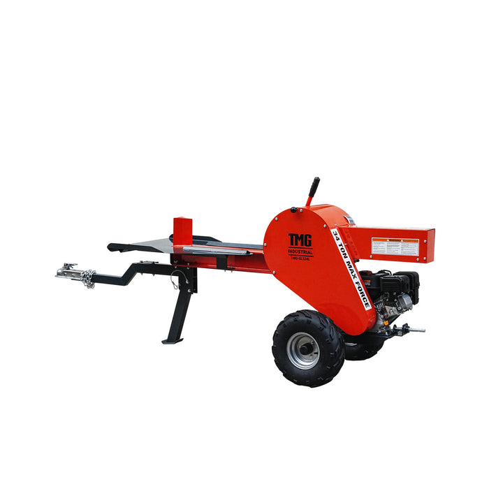 Fendeuse de bûches remorquable pour VTT/UTV de 34 tonnes, moteur à essence de 7 HP, capacité de bûches de 28 po, cycle de 3 secondes, TMG-GLS34L