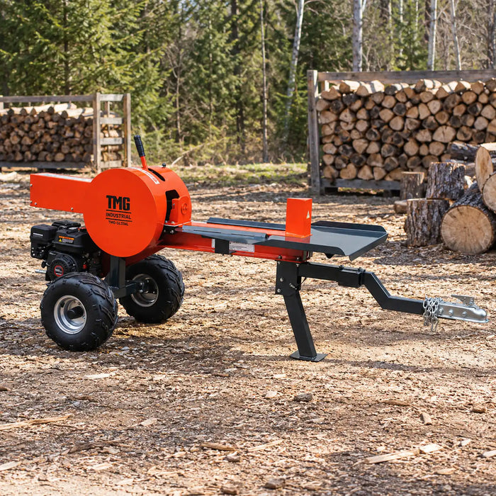 Fendeuse de bûches remorquable pour VTT/UTV de 34 tonnes, moteur à essence de 7 HP, capacité de bûches de 28 po, cycle de 3 secondes, TMG-GLS34L
