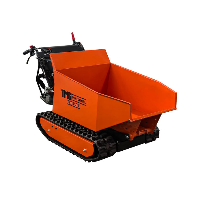 1,100 lb Tracked Dumper, Hydraulic Tipping, 196cc 6.5 HP Gas Engine, 3-Speed Transmission, TMG-GMD50