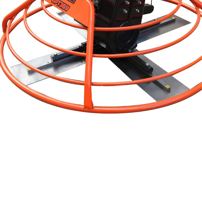 TMG-GPT36V close-up of protective ring, four trowel blades and rotor assembly
