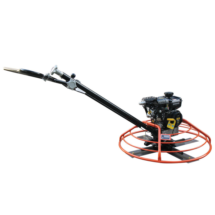 TMG-GPT36V 36-inch concrete power trowel opposite side view with Vanguard engine and four blades