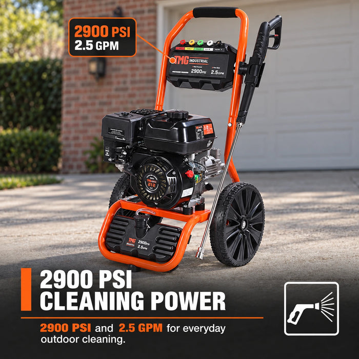 Nettoyeur haute pression à essence 2900 PSI, 2,5 GPM, moteur à essence 212 cc, tuyau 25', roues 12", TMG-GPW30RH