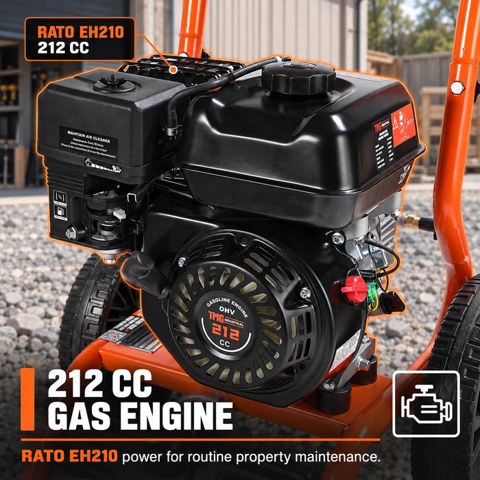 Nettoyeur haute pression à essence 2900 PSI, 2,5 GPM, moteur à essence 212 cc, tuyau 25', roues 12", TMG-GPW30RH