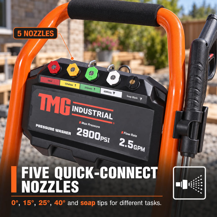 Nettoyeur haute pression à essence 2900 PSI, 2,5 GPM, moteur à essence 212 cc, tuyau 25', roues 12", TMG-GPW30RH