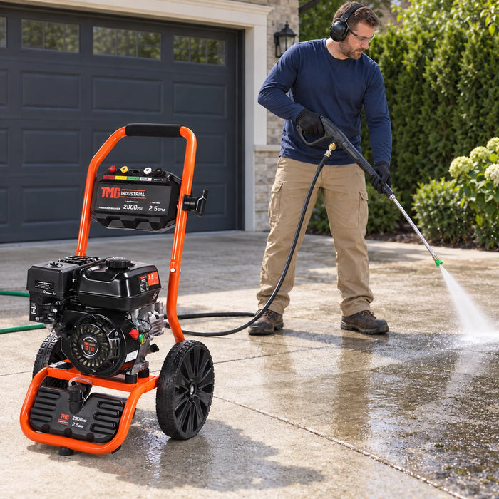 Nettoyeur haute pression à essence 2900 PSI, 2,5 GPM, moteur à essence 212 cc, tuyau 25', roues 12", TMG-GPW30RH