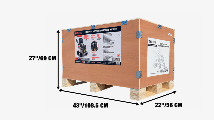 Nettoyeur haute pression à essence 3600 PSI, 4 GPM, moteur Vanguard 408cc, pompe industrielle Triplex AR, dévidoir 98', TMG-GPW36BS