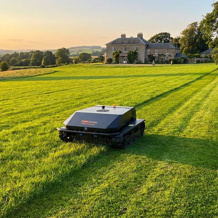 36" All-Terrain Remote Lawn Mower, 23 HP Gas Engine, Crawler Tracks for Slopes and Rough Terrain TMG-GRM23