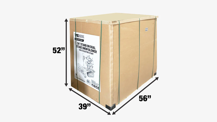 TMG Heavy Series™ Stand-On Rubber Track Snow Blower, Dual Stage, LED Light, 50' Throwing Distance TMG-GSB36 (Discontinued – No Longer Available)