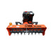 Elevated front view of the TMG-GSB48U snow blower showing the full-width serrated auger, orange intake housing, beacon and gas engine.