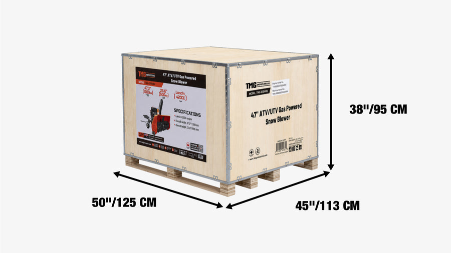 47" ATV/UTV Gas Snow Blower, 24" intake height, 420cc Gas Engine, Serrated Auger, Remote Control, TMG-GSB48U