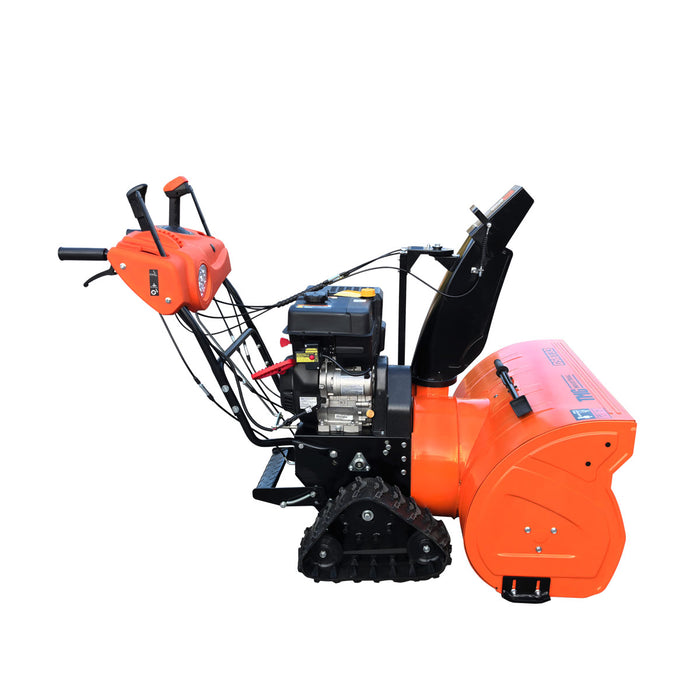 Fraise à neige autotractée 33 po, moteur à essence 420 cm3 15 HP, tarière dentelée, manette de commande, phare à DEL, poignée chauffante, TMG-GSBT33