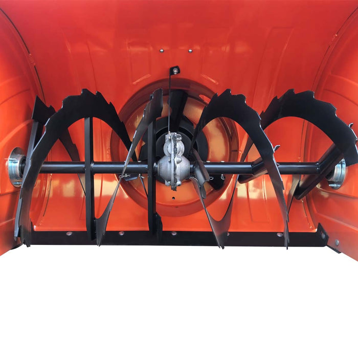 Fraise à neige autotractée 33 po, moteur à essence 420 cm3 15 HP, tarière dentelée, manette de commande, phare à DEL, poignée chauffante, TMG-GSBT33