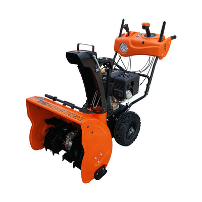 Fraise à neige 24", moteur à essence 212 cm³ 7 HP, démarrage électrique, tarière dentelée, joystick, lumière DEL, poignées chauffantes, TMG-GSBW24