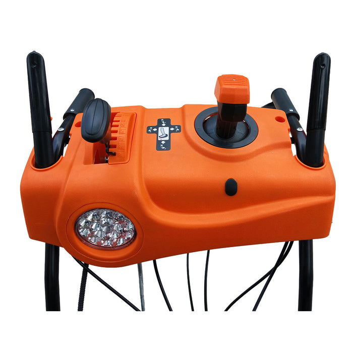 24" Snow Blower, 212cc 7 HP Gas Engine, Electric Start, Serrated Auger, Joystick, LED Light, Heated Handlebar, TMG-GSBW24