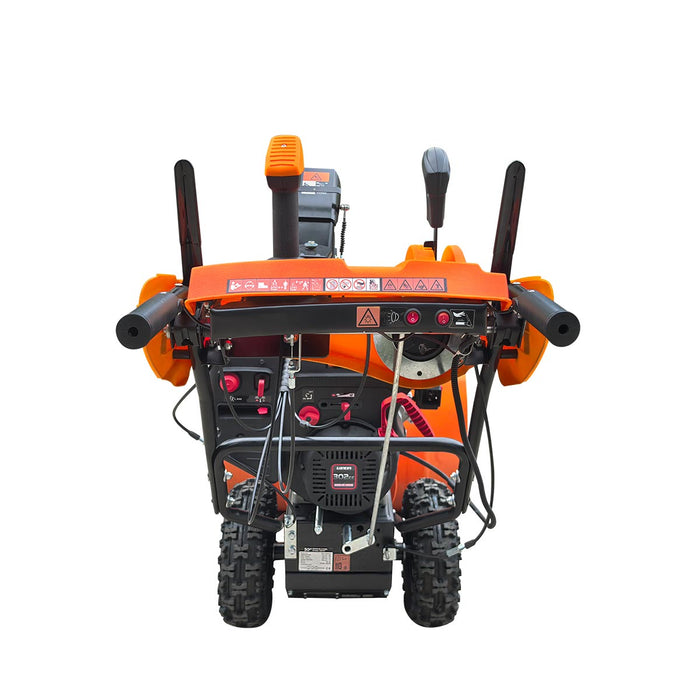 Souffleuse à neige 30 po, moteur à essence 302 cm³ 10 HP, démarreur électrique, tarière dentelée, manette de commande, lumière à DEL, guidon chauffant, TMG-GSBW30