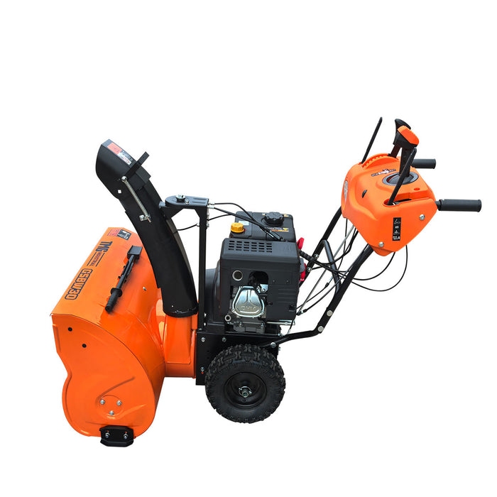 Souffleuse à neige 30 po, moteur à essence 302 cm³ 10 HP, démarreur électrique, tarière dentelée, manette de commande, lumière à DEL, guidon chauffant, TMG-GSBW30