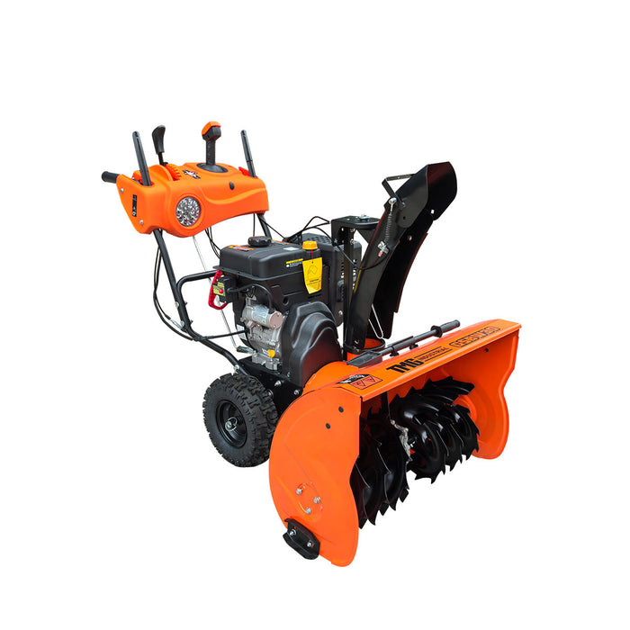 Souffleuse à neige 30 po, moteur à essence 302 cm³ 10 HP, démarreur électrique, tarière dentelée, manette de commande, lumière à DEL, guidon chauffant, TMG-GSBW30